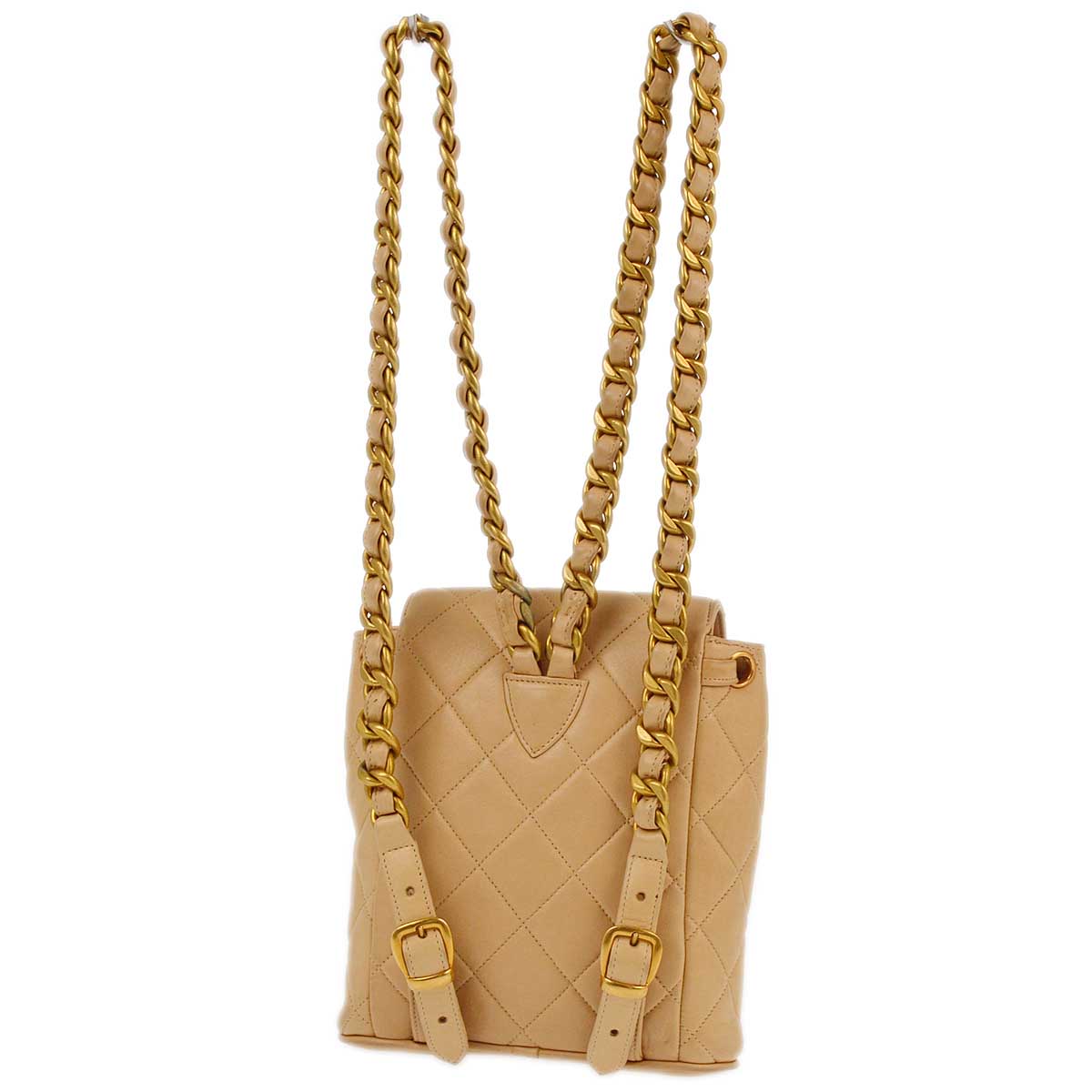 Luxury Chanel * 1991-1994 Beige Lambskin Duma Backpack Small