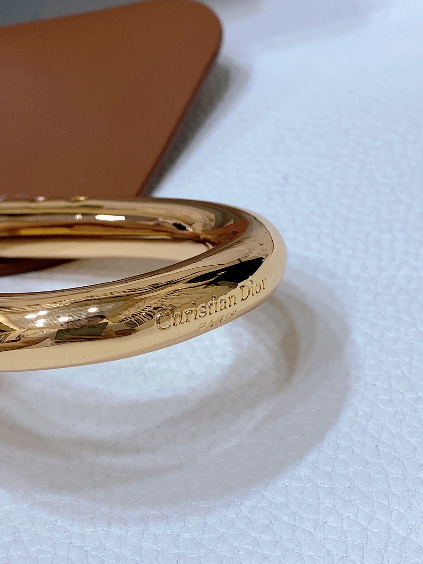 Luxury Diornolita belt brown lambskin gold buckle