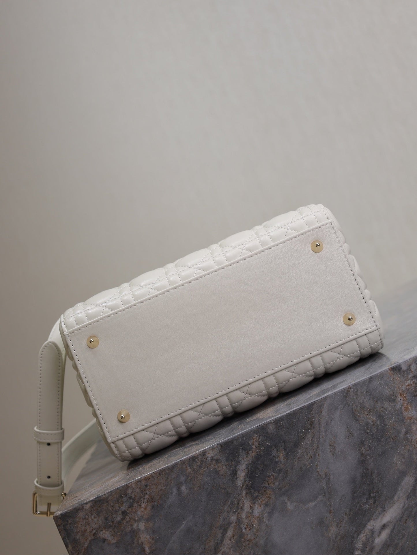 Luxury DiorLady Bag 20cm White Black Lambskin
