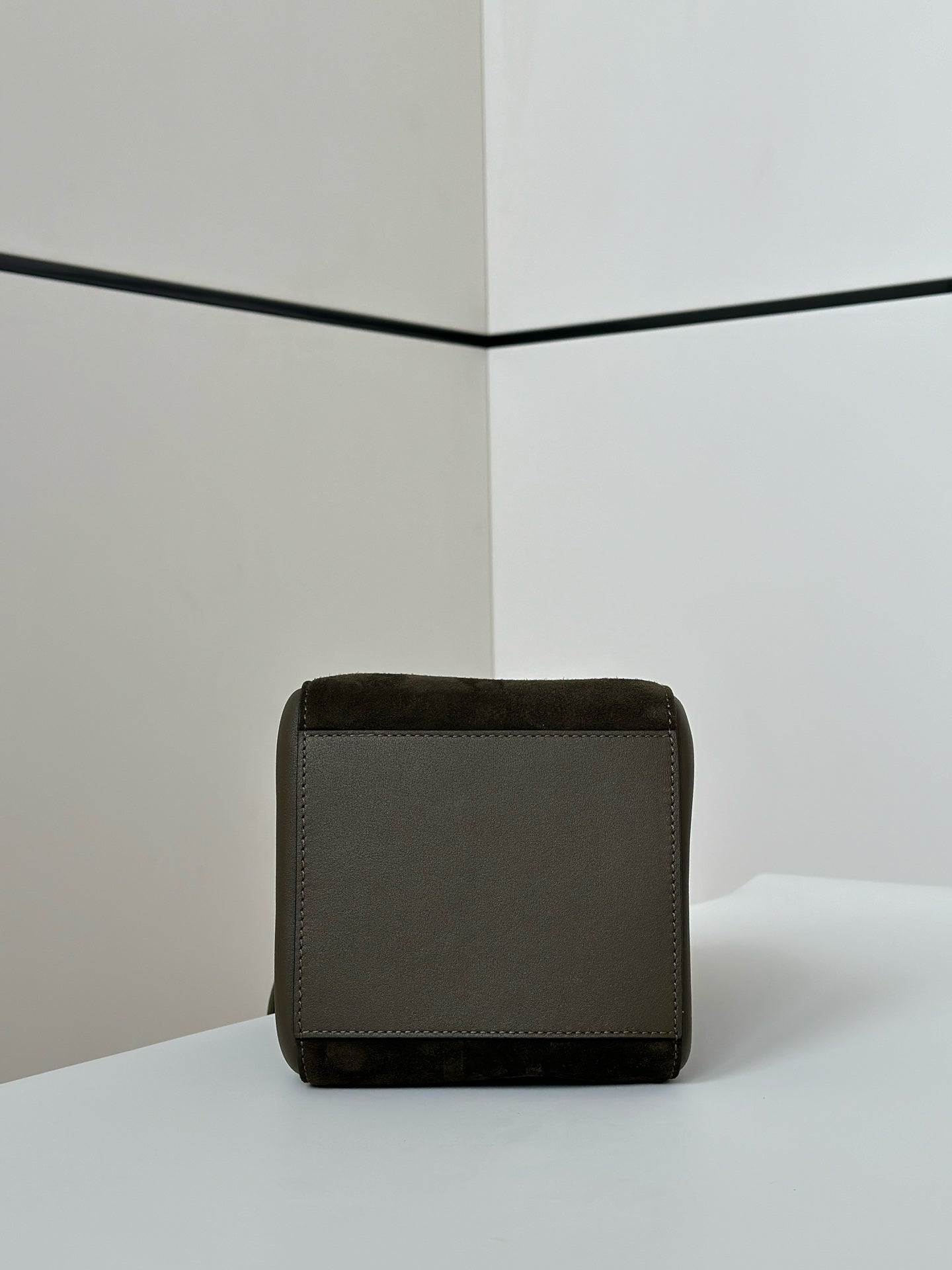 Luxury FendiORIGAMI MINI 19 IN ARMY GREEN LAMBSKIN AND SUEDE