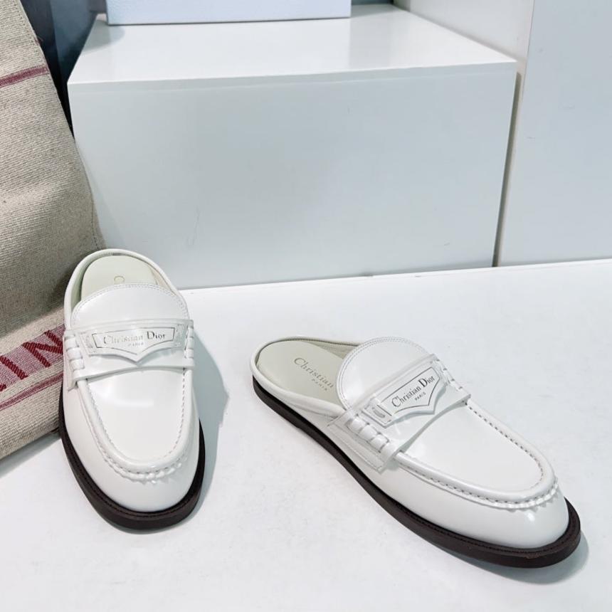 Luxury DiorBoy Mule White Cowhide