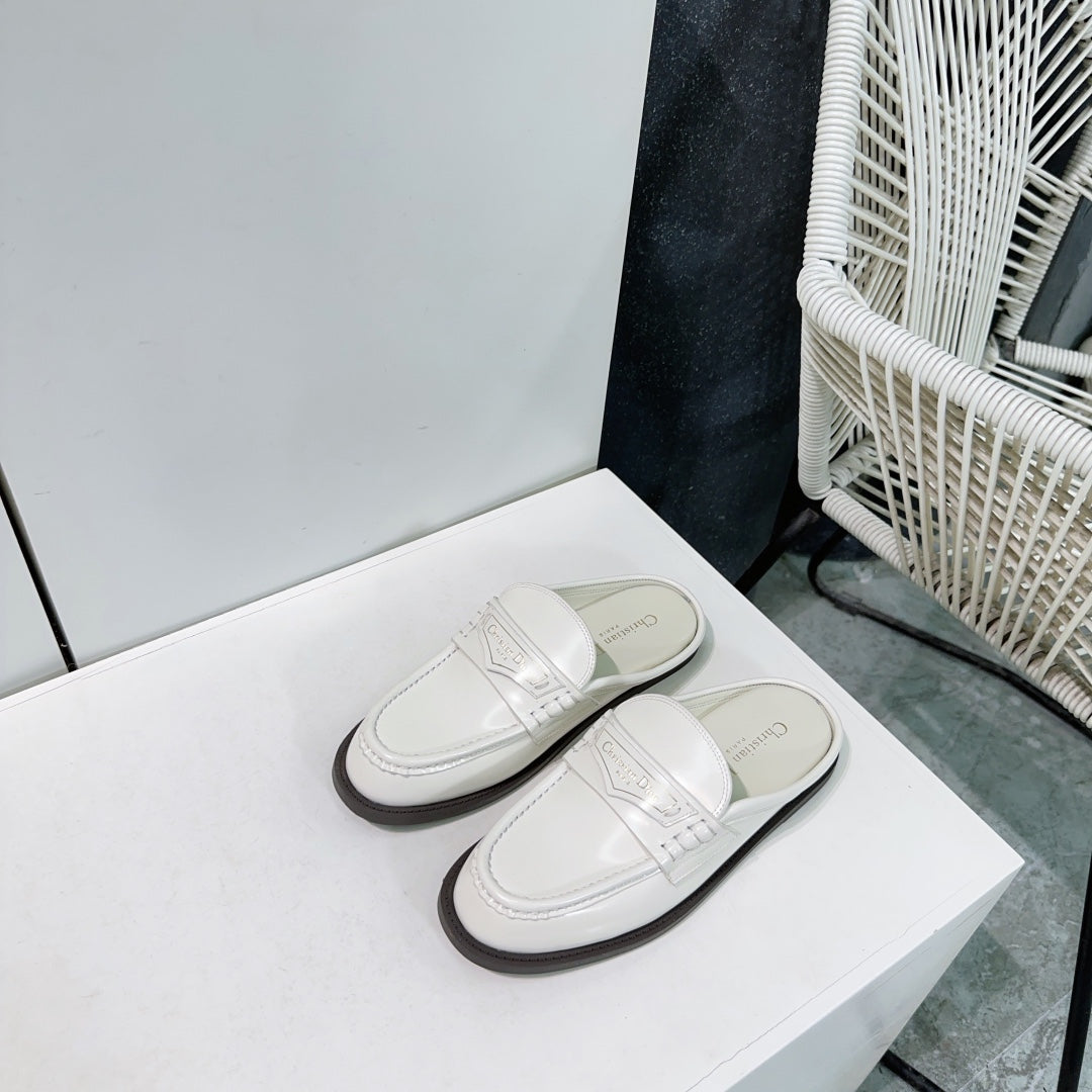 Luxury DiorBoy Mule White Cowhide