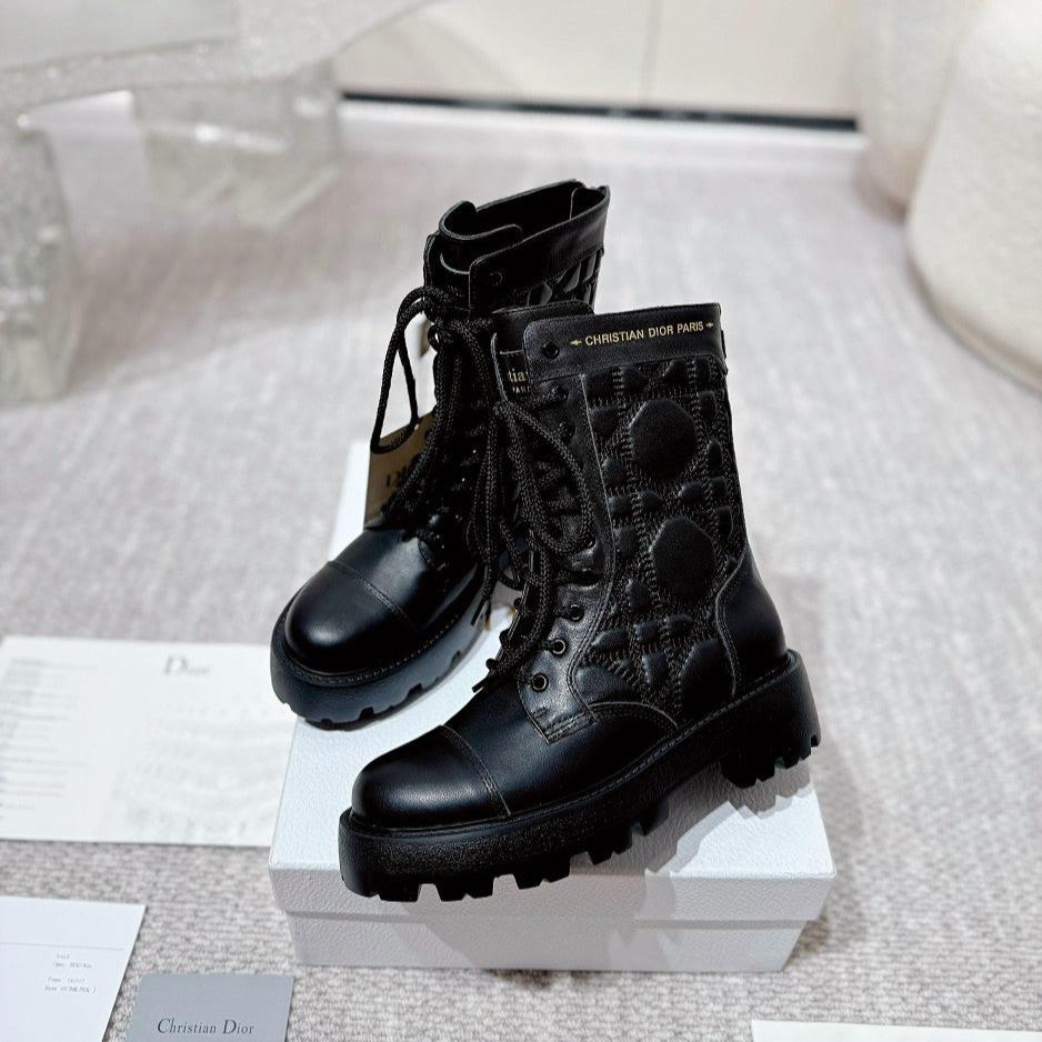 Luxury DiorD-Unit Ankle Boot 40mm In Black Plain Calfskin  988755