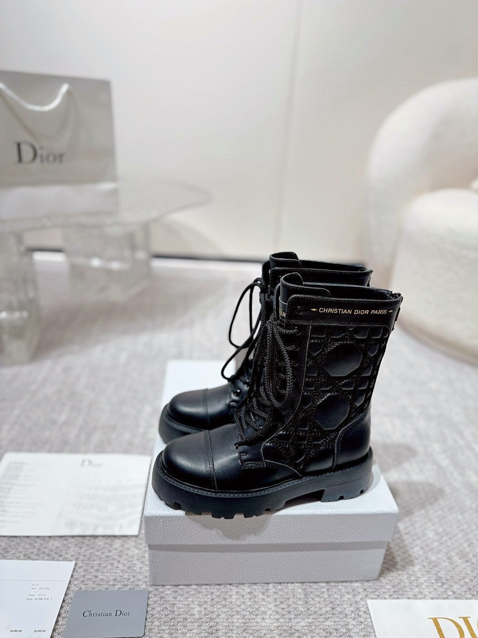 Luxury DiorD-Unit Ankle Boot 40mm In Black Plain Calfskin  988755