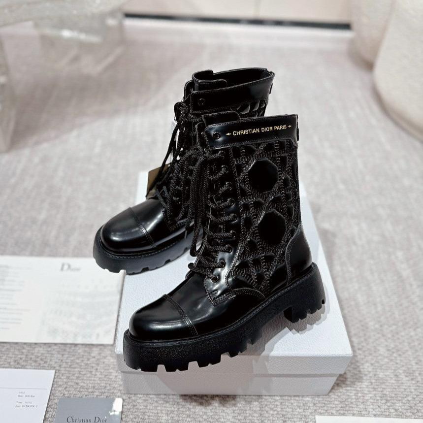 Luxury DiorD-Unit Ankle Boot 40mm In Black Glossy Calfskin 988757