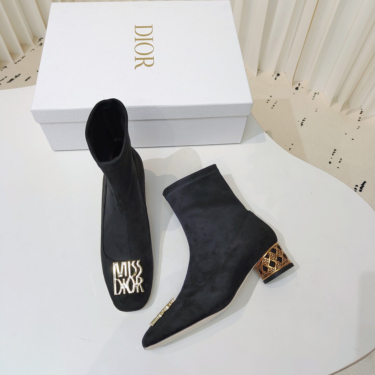 Luxury DiorMiss  Luxury DiorAnkle Boots 40mm Black Suede 111389