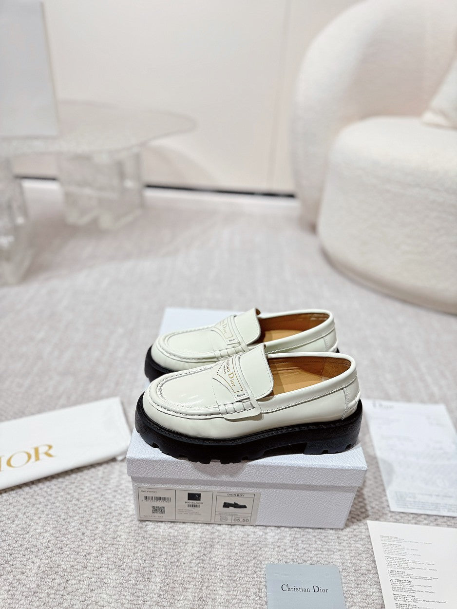 Luxury DiorBoy Platform Loafer In White Cowhide 988790