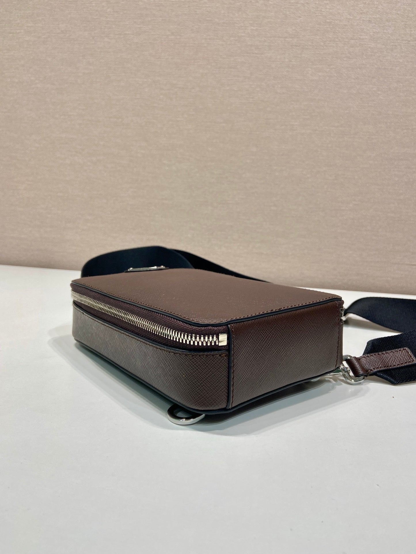 Luxury PradaCHEST BAG 20 IN CHOCOLATE SAFFIANO LEATHER