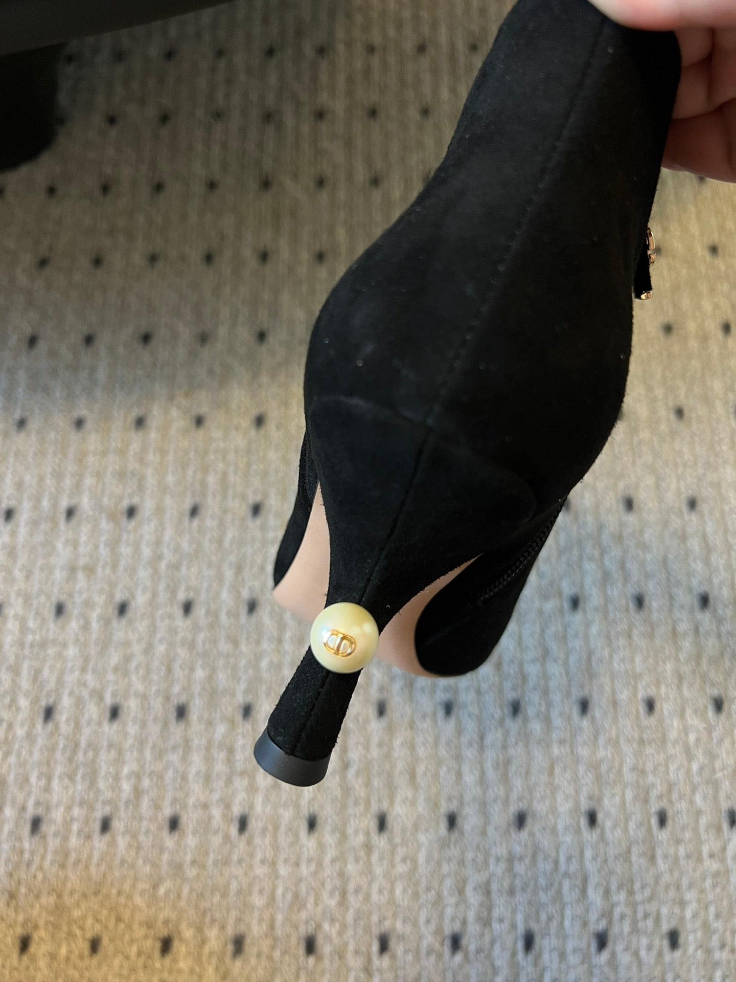 Luxury DiorTribales Heeled Ankle Boot 75mm In Black Suede 996953