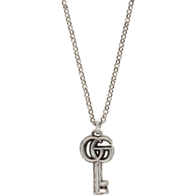 Luxury Gucci GG SILVER DOUBLE G KEY NECKLACE