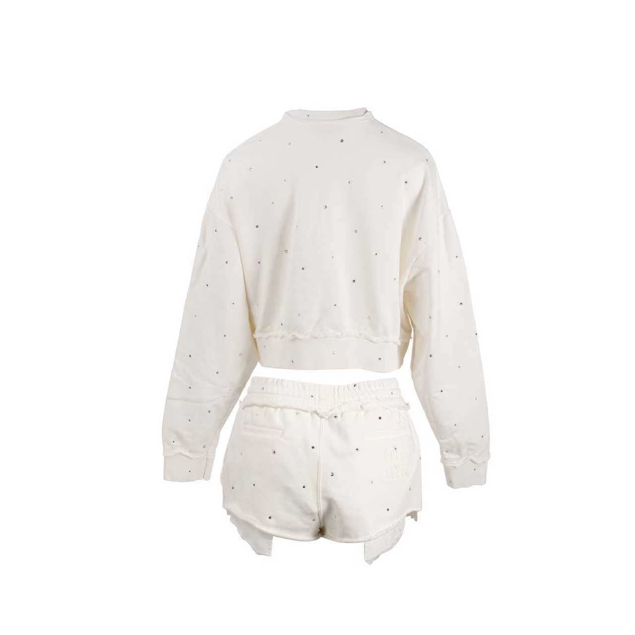 Miu Miu size XS / size 36 sweat / shorts set cream