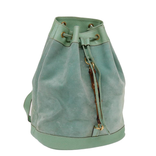 Luxury Gucci Trending 2025 Bamboo Backpack Suede Leather Light Blue
