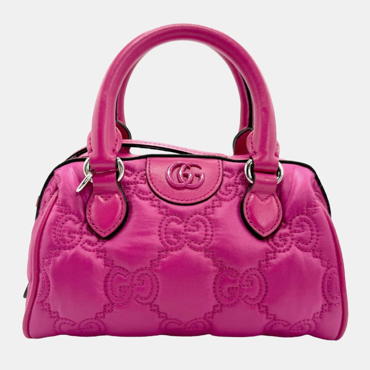 Luxury Gucci Trending 2025 Pink Leather GG 'Love Parade' Matelass&eacute; Mini Bag w/ Strap