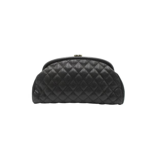 CHANEL Timeless Clutch in Black Quilted Caviar Leather