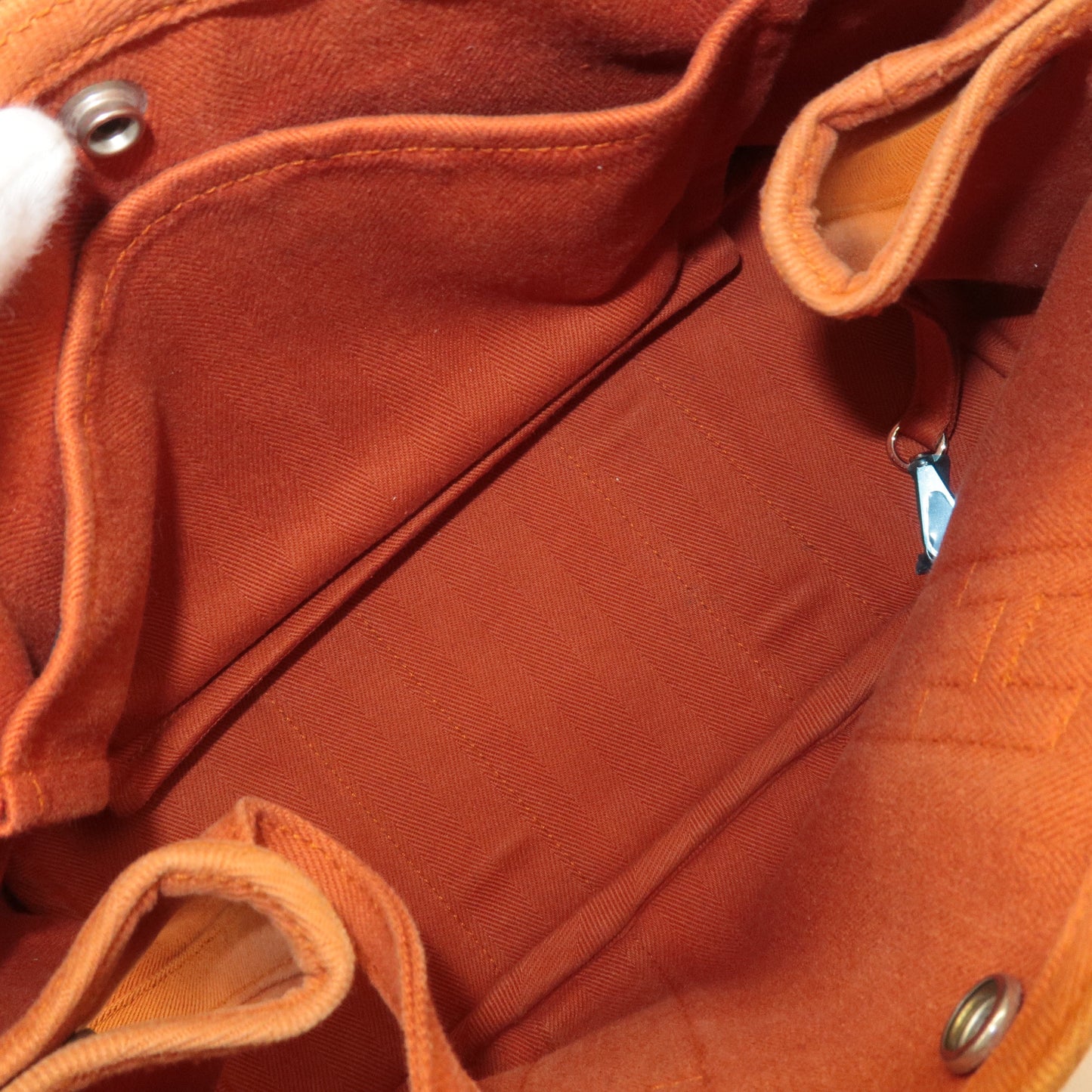 Luxury Hermes Toile Chevrons Leather Valparaiso PM Bag I Stamp Orange