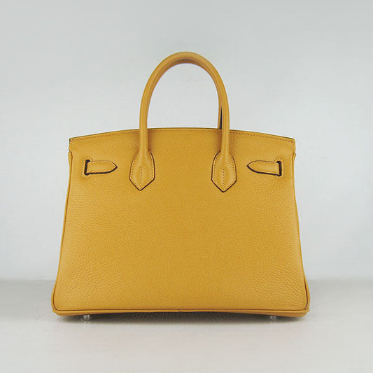 Luxury Hermes Birkin 30cm Togo Leather Handbags Yellow Silver