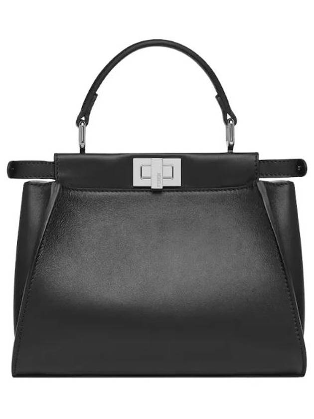 Luxury Fendi Peekaboo Mini Leather Tote Bag Black