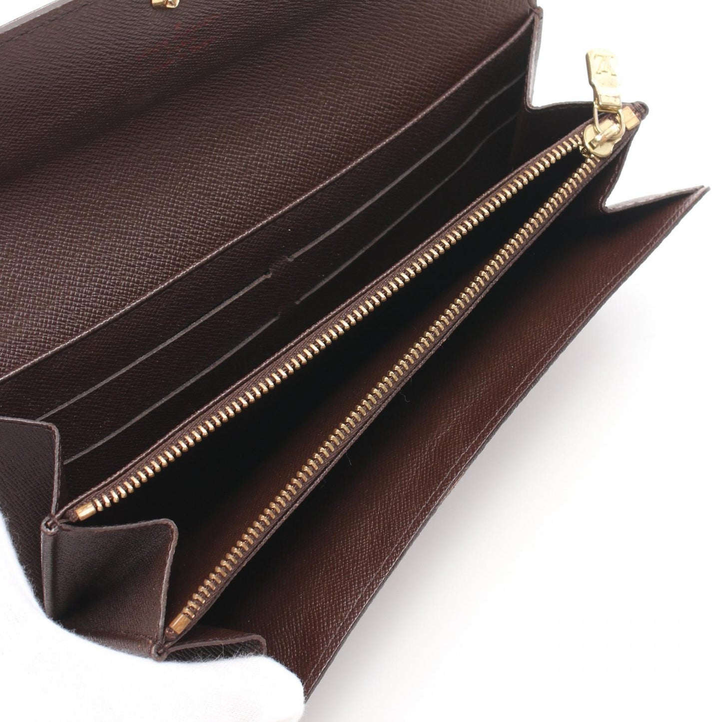 Louis Vuitton Damier Ebene Sarah  Canvas Long Wallet N61724 in New Condition