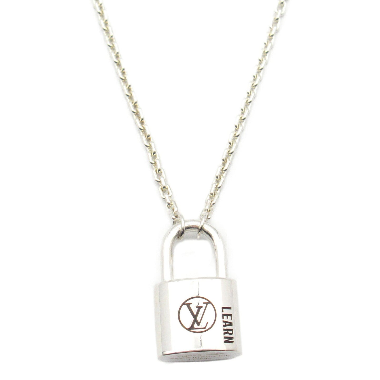 Louis Vuitton Silver 925 Lockit Learn Necklace