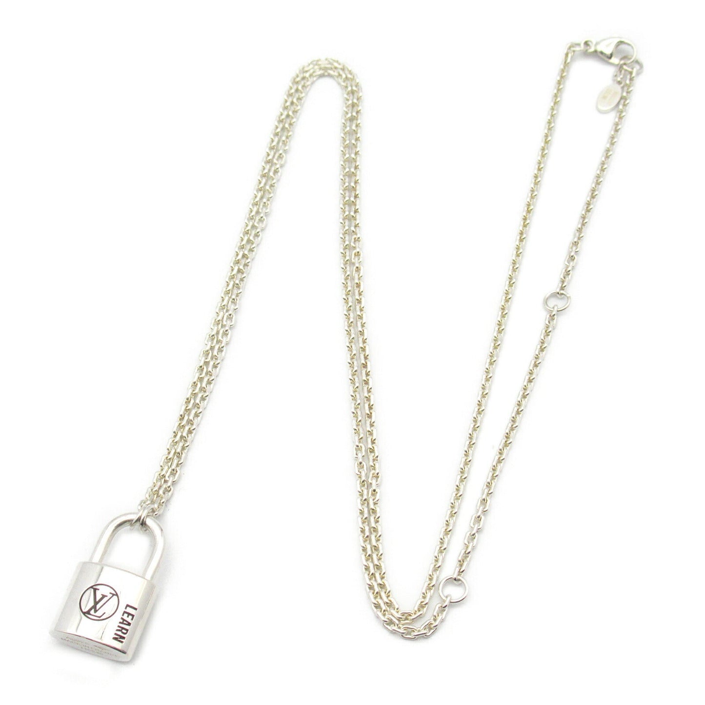 Louis Vuitton Silver 925 Lockit Learn Necklace
