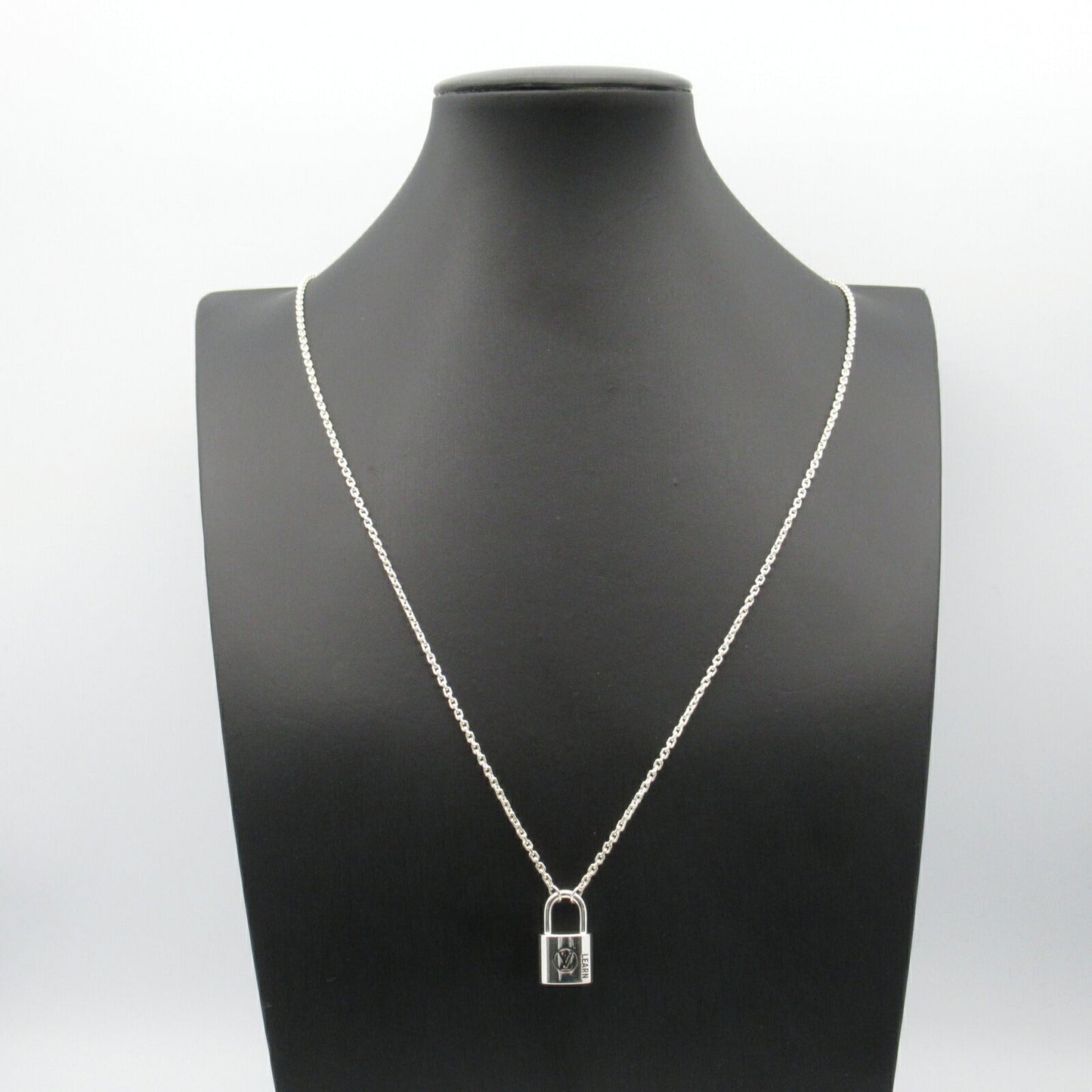 Louis Vuitton Silver 925 Lockit Learn Necklace