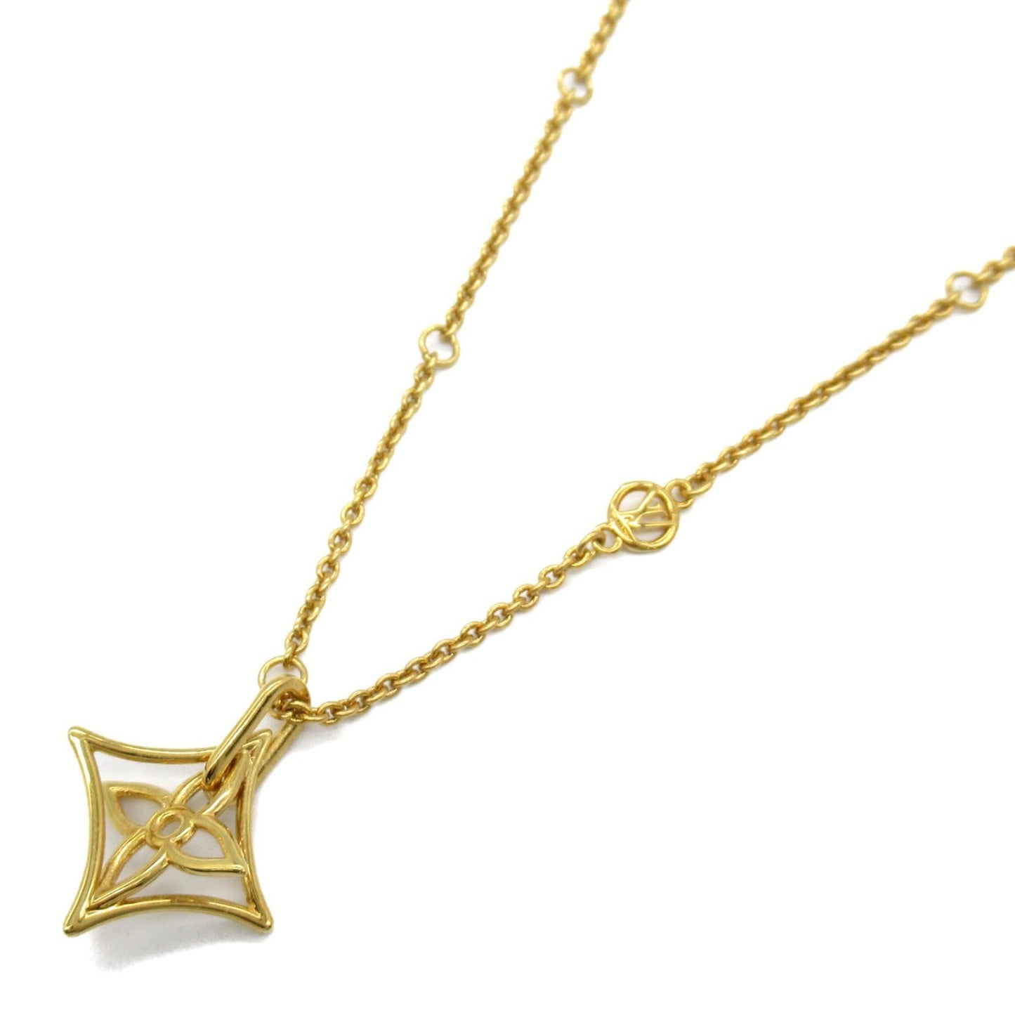 Louis Vuitton Gold Plated Flower Necklace M00980