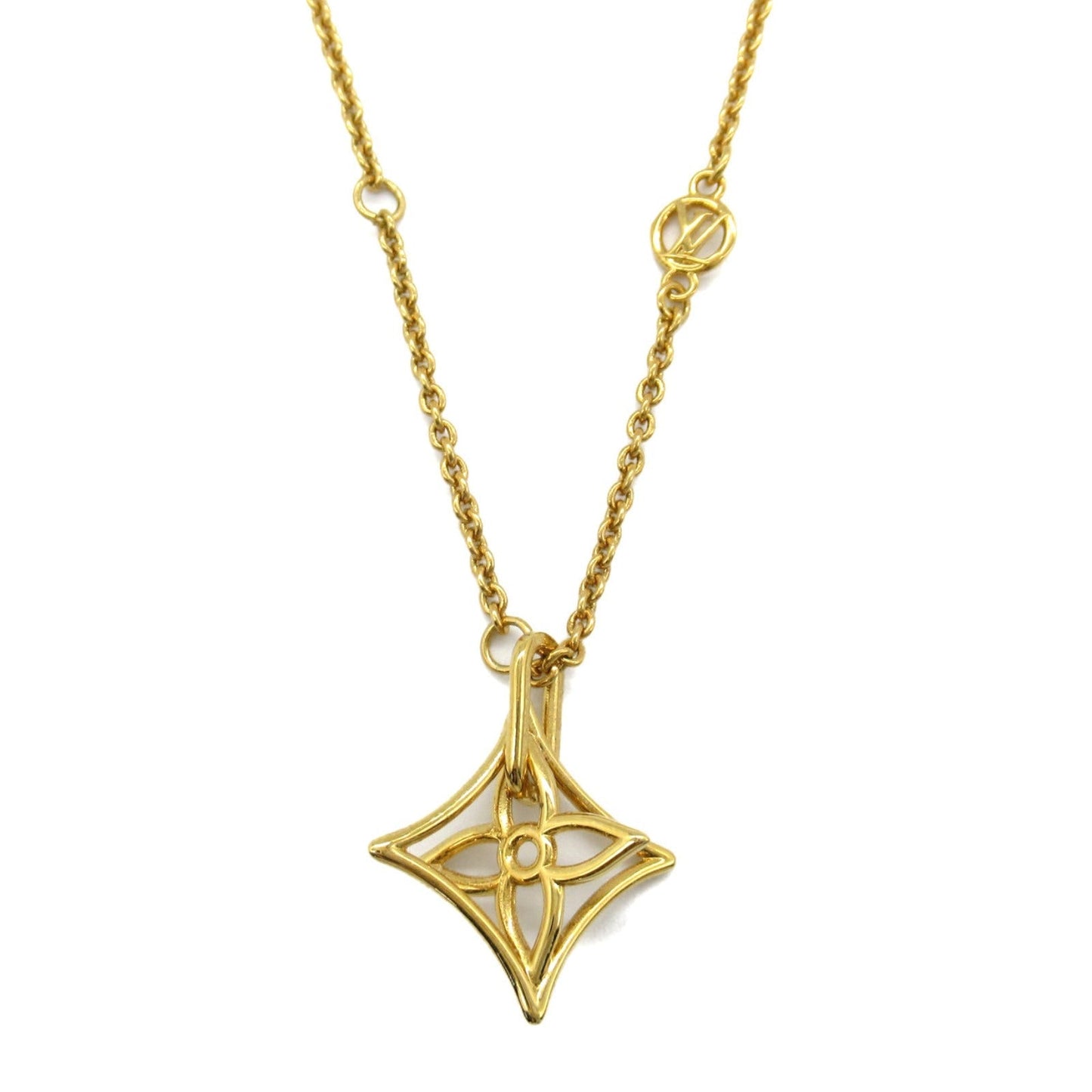 Louis Vuitton Gold Plated Flower Necklace M00980