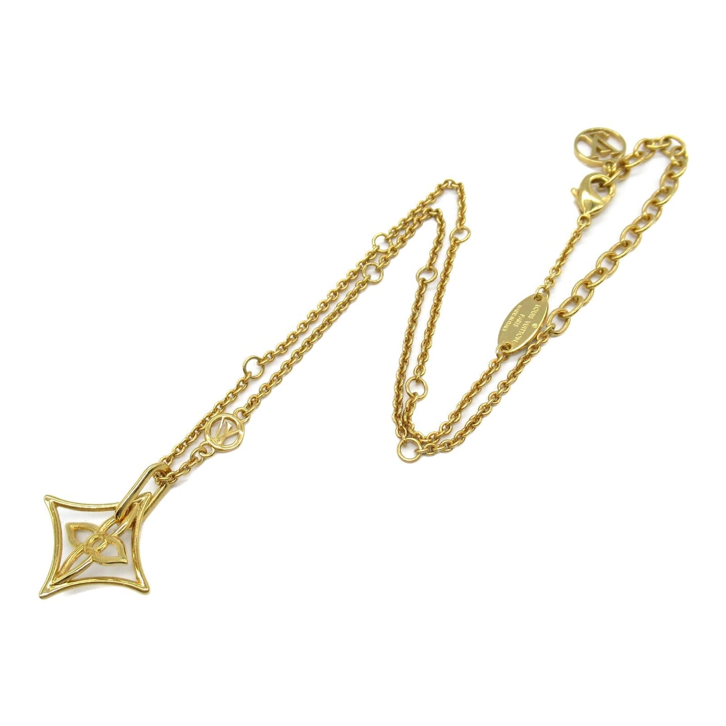 Louis Vuitton Gold Plated Flower Necklace M00980