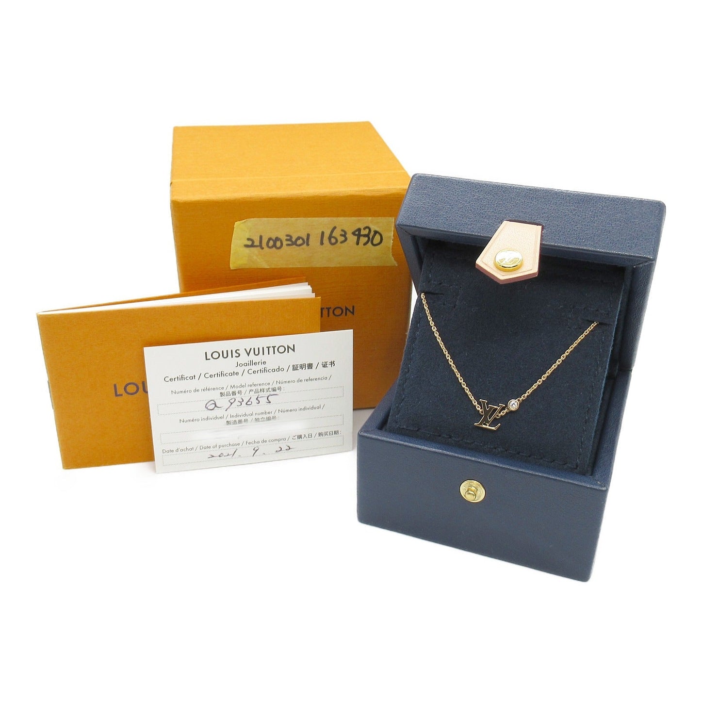 Louis Vuitton Diamond Pendant Necklace K18PG Q93655