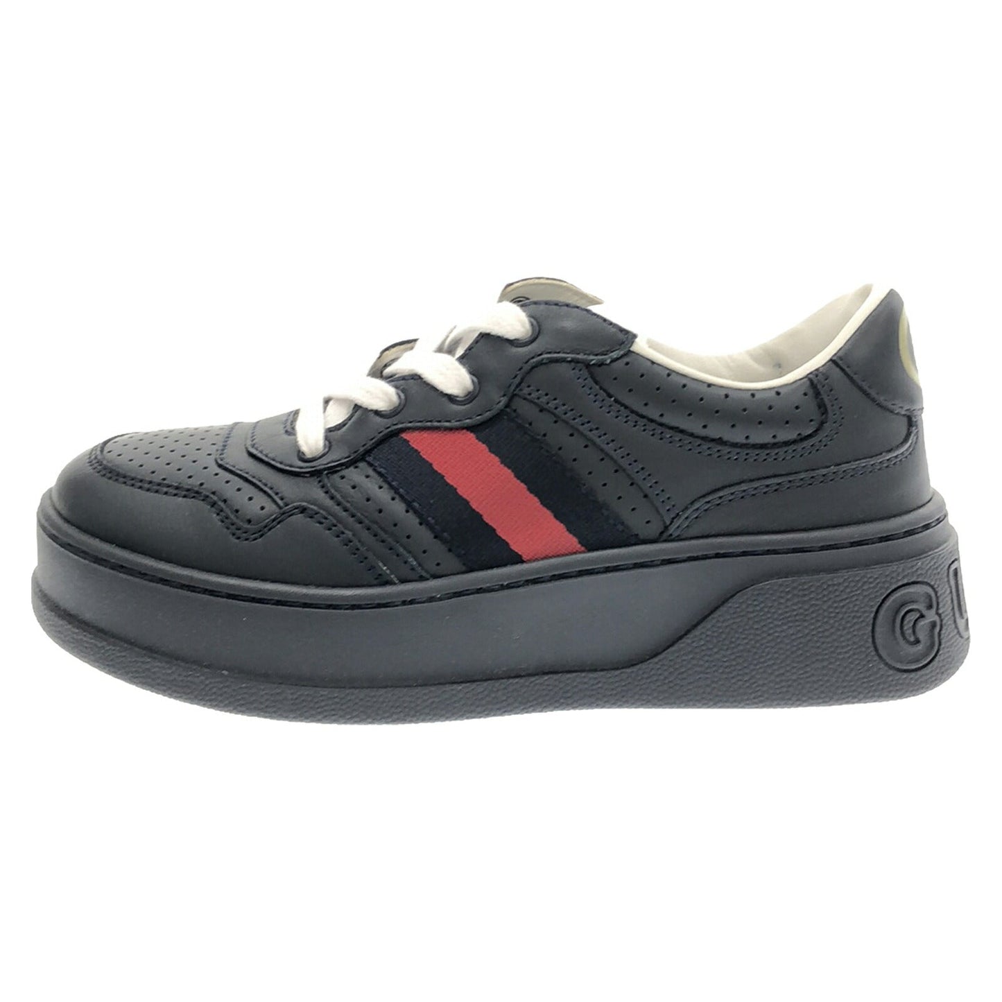 Luxury Gucci Trending 2025 Kids Leather Sneakers Navy