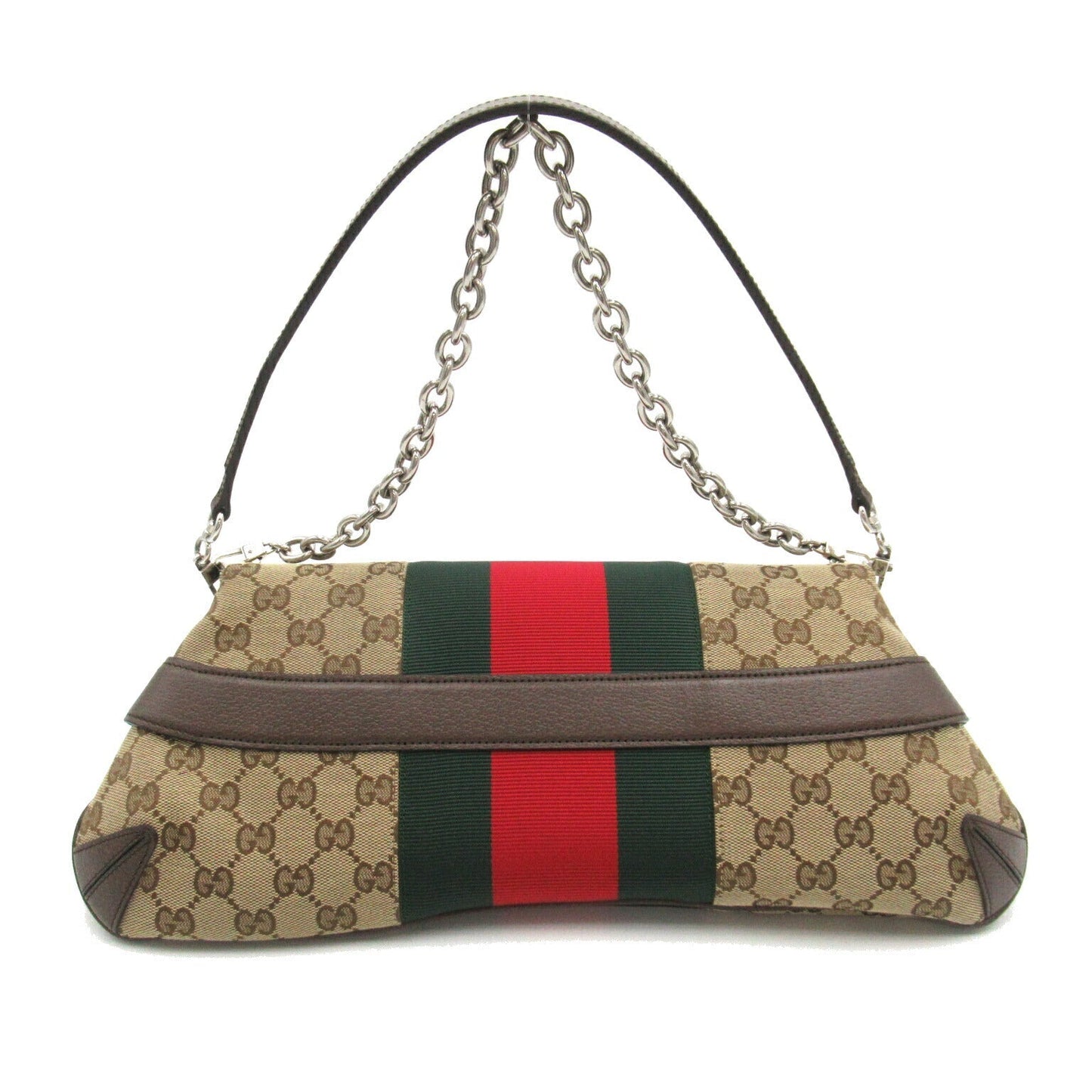 Luxury Gucci Trending 2025 Canvas Horsebit Chain Medium Shoulder Bag