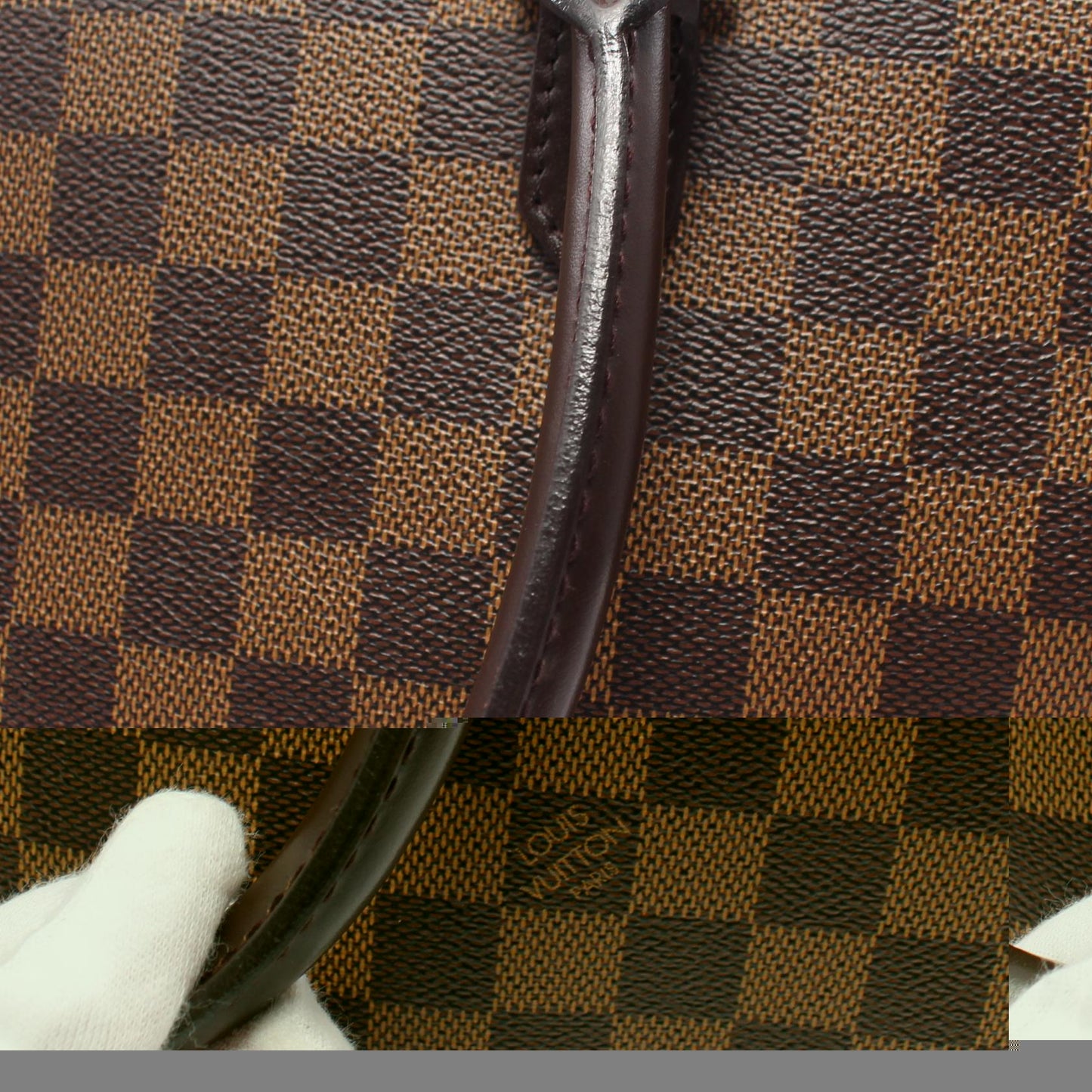 Louis Vuitton Damier Canvas Leather Handbag N51282