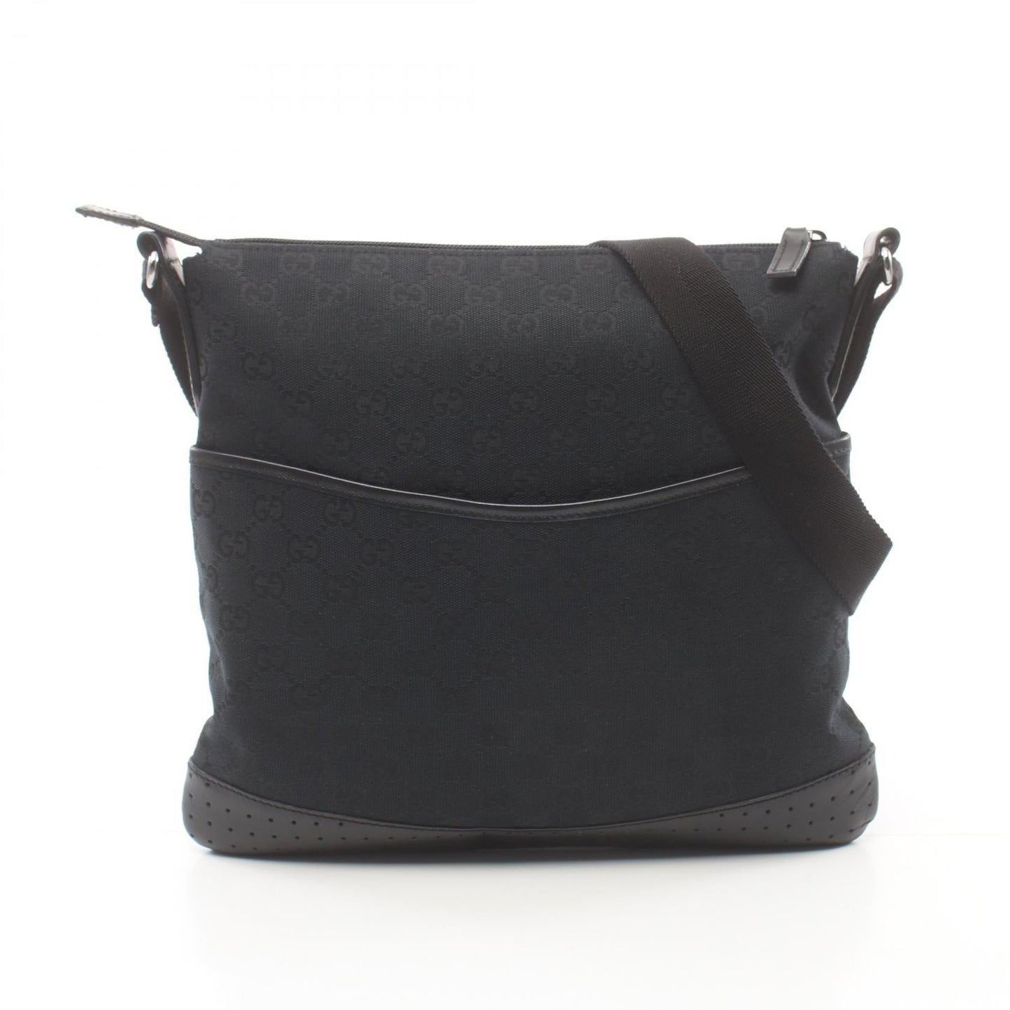 Luxury Gucci Trending 2025 GG Canvas Leather Shoulder Bag Black