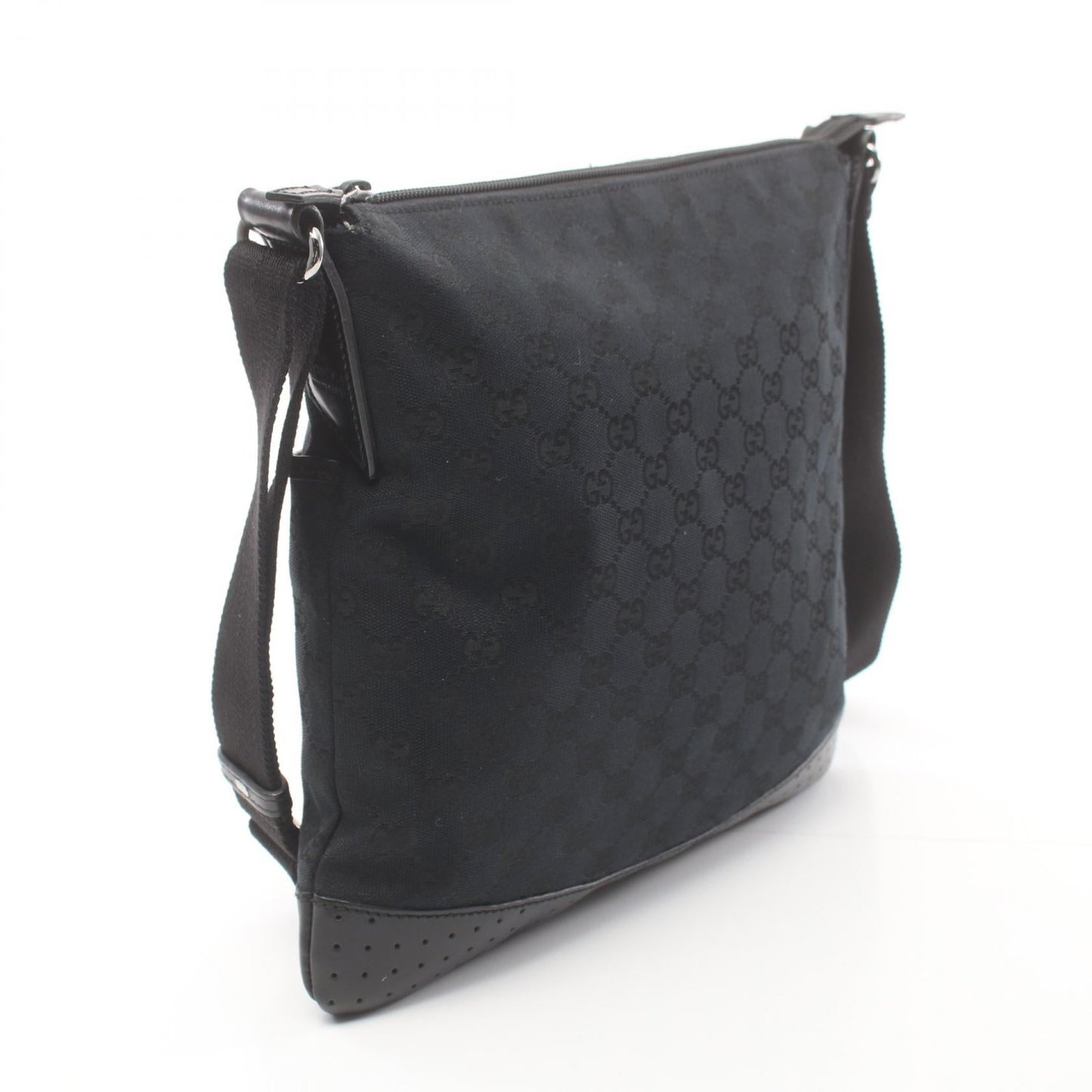 Luxury Gucci Trending 2025 GG Canvas Leather Shoulder Bag Black