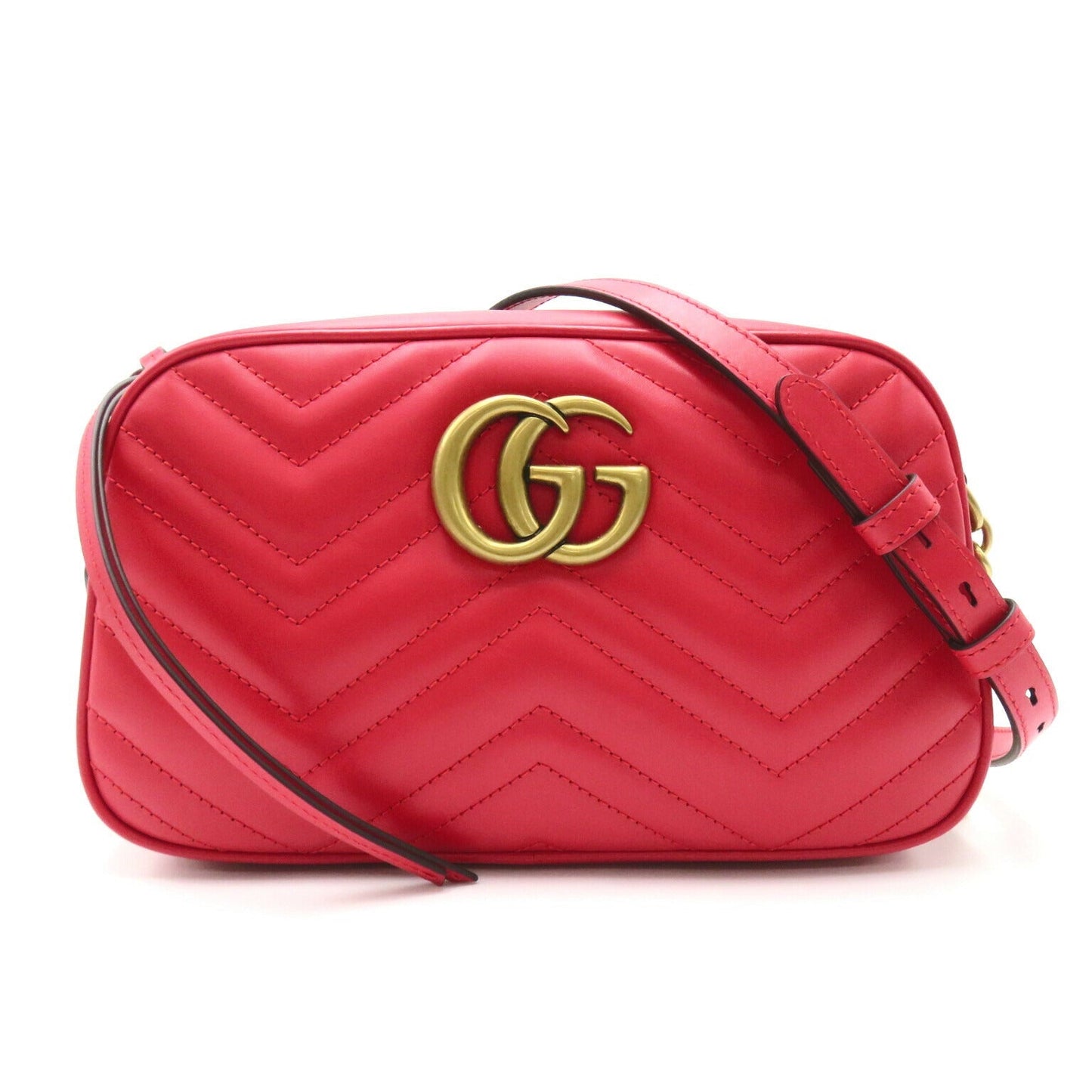 Luxury Gucci Trending 2025 GG Marmont Small Shoulder Bag Quilted Leather Red