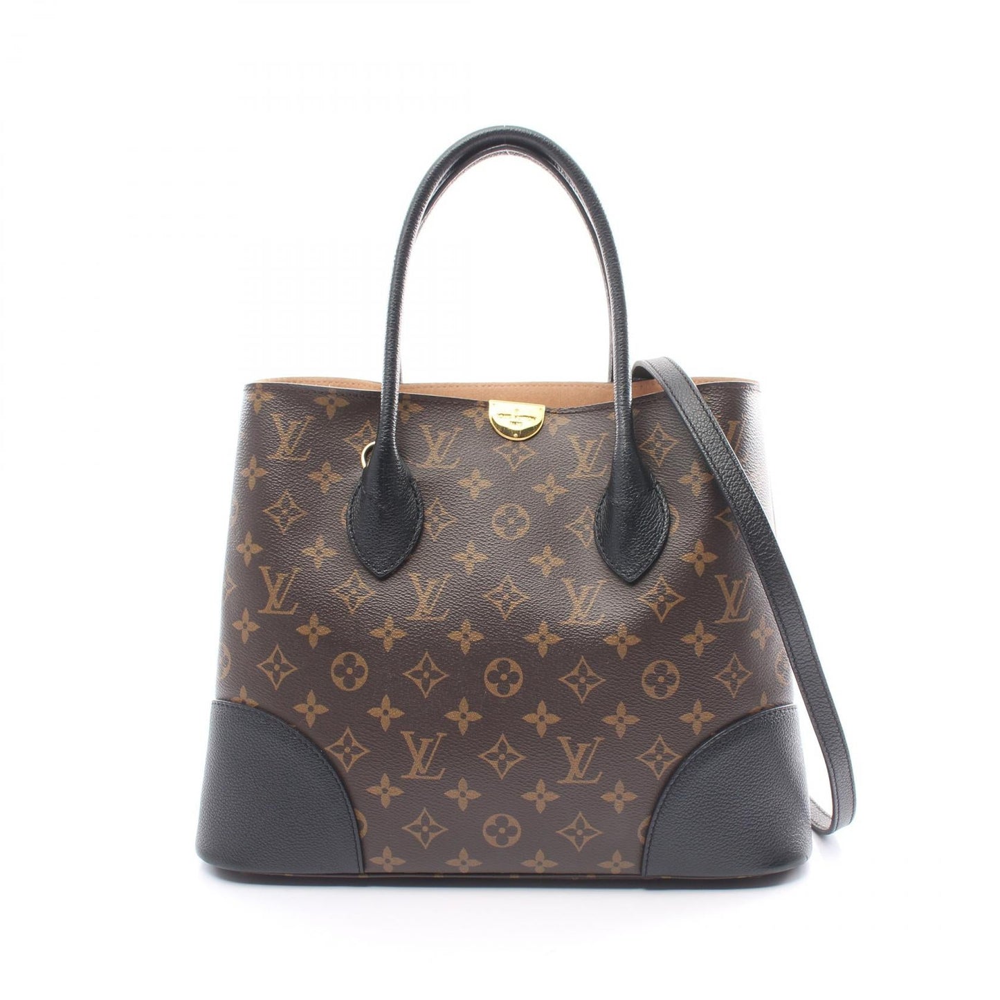 Louis Vuitton Monogram Canvas Leather Tote Bag M41595