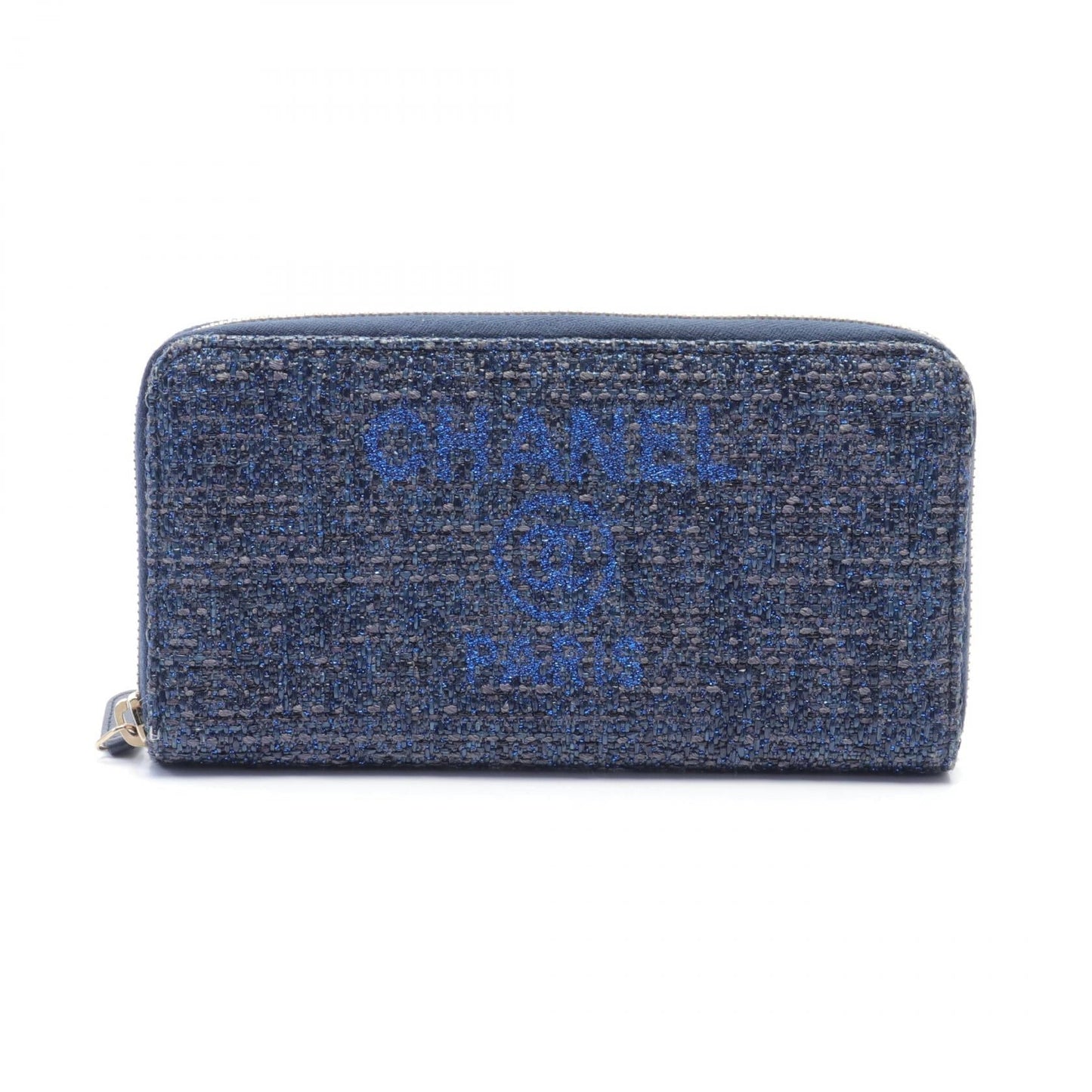 Chanel Deauville Round Zipper Long Wallet Canvas Long Wallet 26961463 in Great Condition