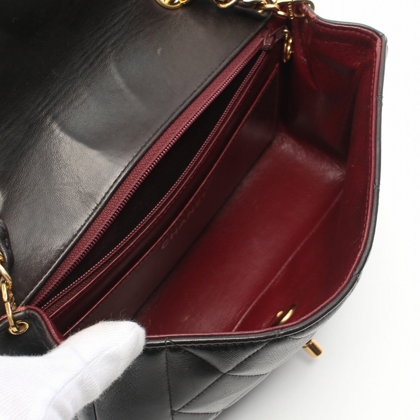 Chanel Lambskin Diana Chain Shoulder Bag