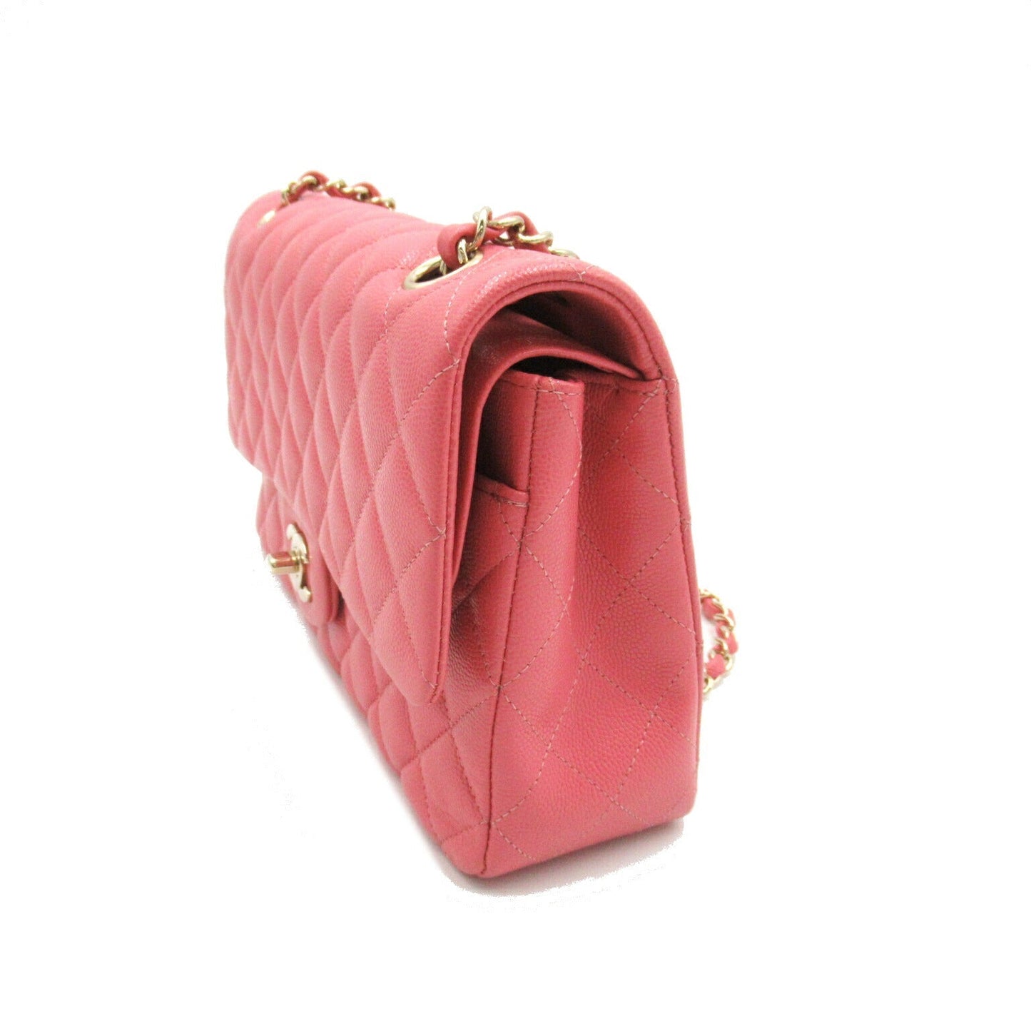 Chanel Caviar Skin Double Flap Shoulder Bag Pink