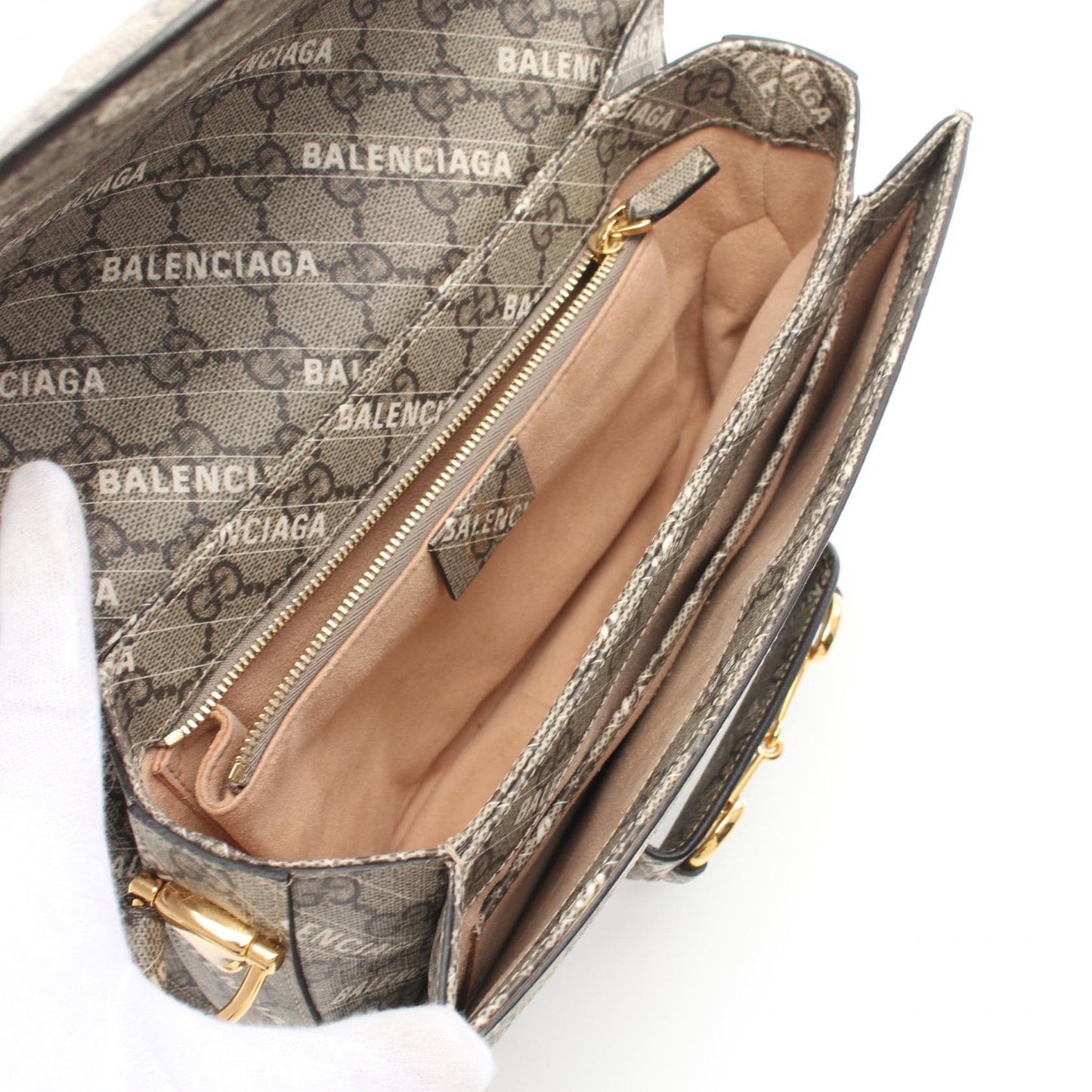 Luxury Gucci Trending 2025 Horsebit 1955 Shoulder Bag Beige/White