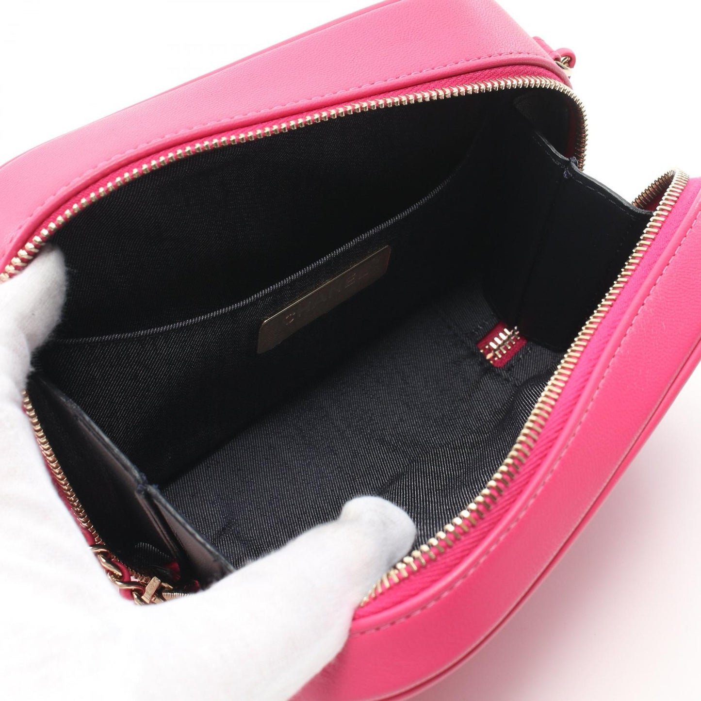 Chanel Leather Camera Shoulder Bag Pink