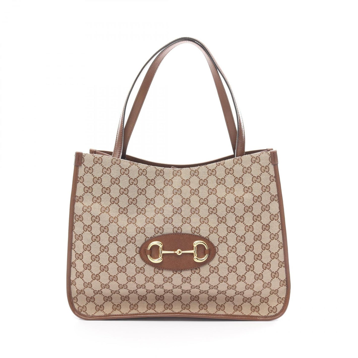 Luxury Gucci Trending 2025 Horsebit GG Canvas Leather Tote Bag