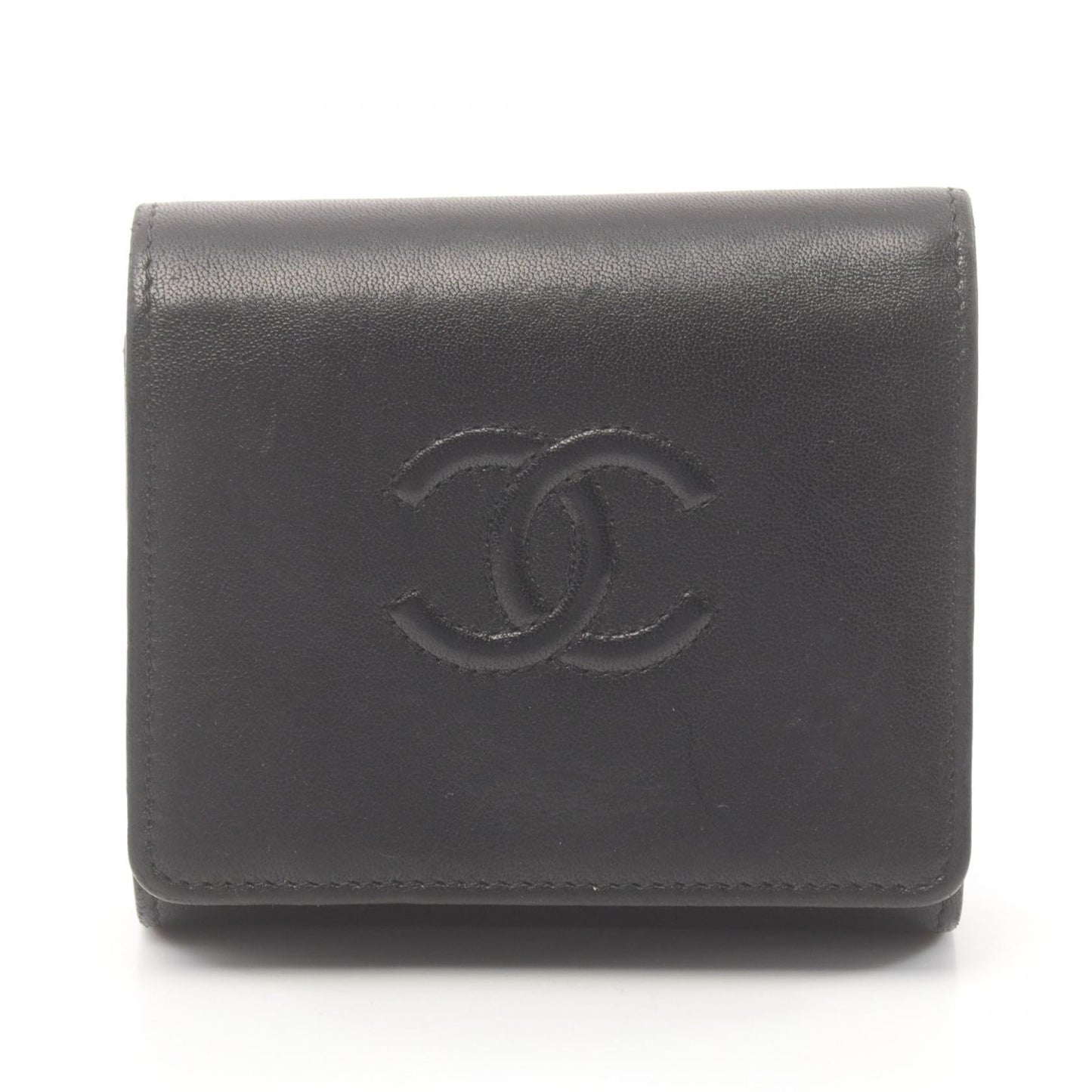 Chanel Leather Coco Mark Tri-Fold Wallet