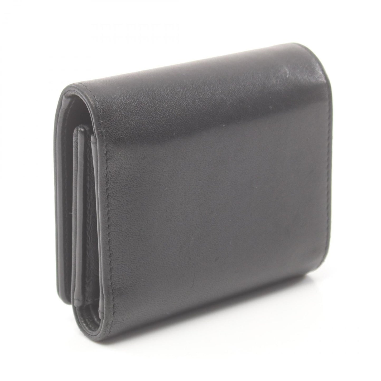 Chanel Leather Coco Mark Tri-Fold Wallet