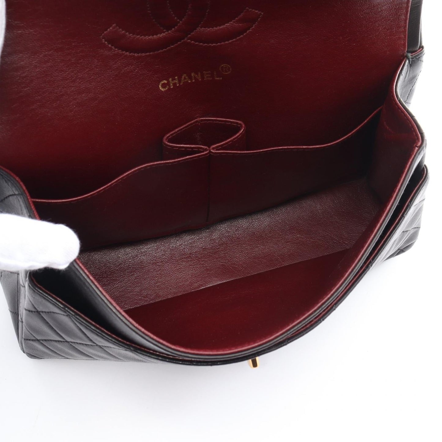 Chanel Lambskin Matelasse W Flap Shoulder Bag