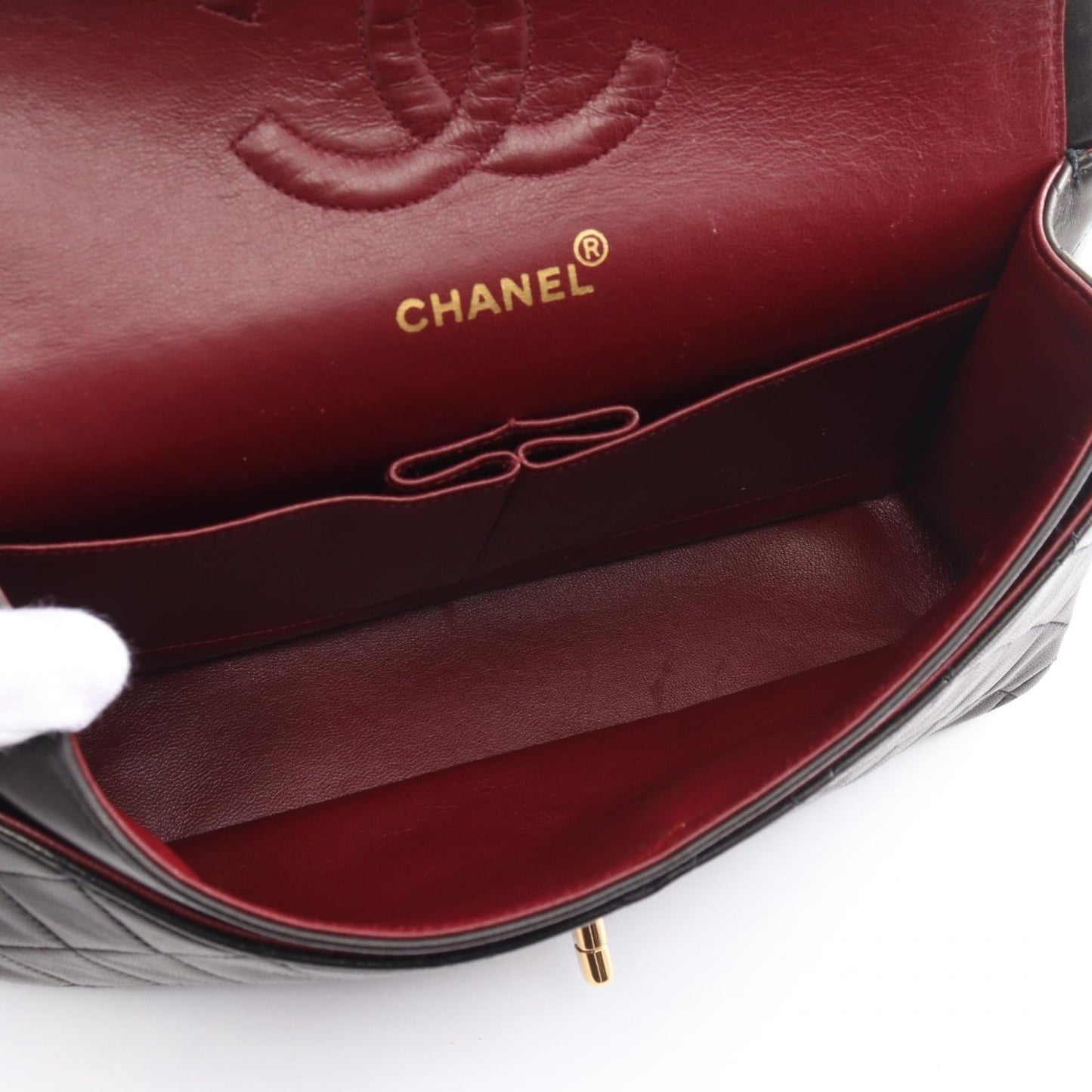 Chanel Matelasse W Flap Shoulder Bag Black