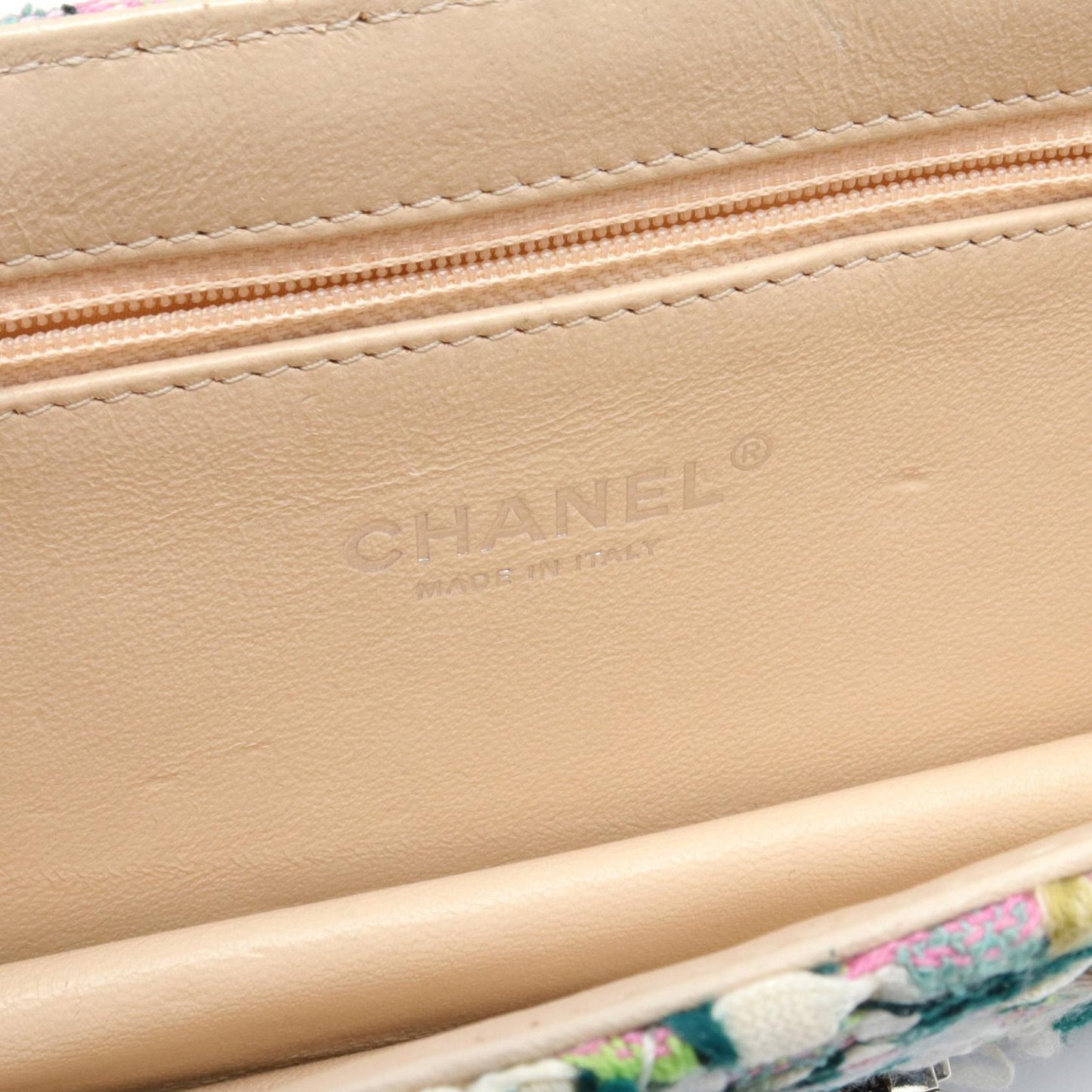 Chanel Coco Mark Fabric Leather Shoulder Bag A93221
