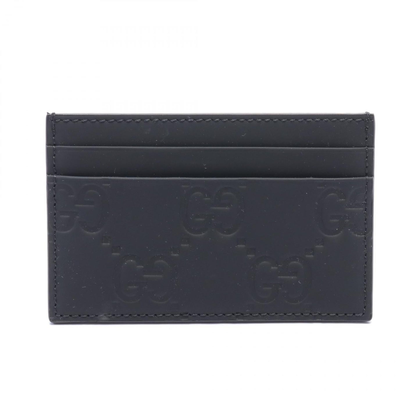 Luxury Gucci Trending 2025 GG Rubber Effect Card Case Black