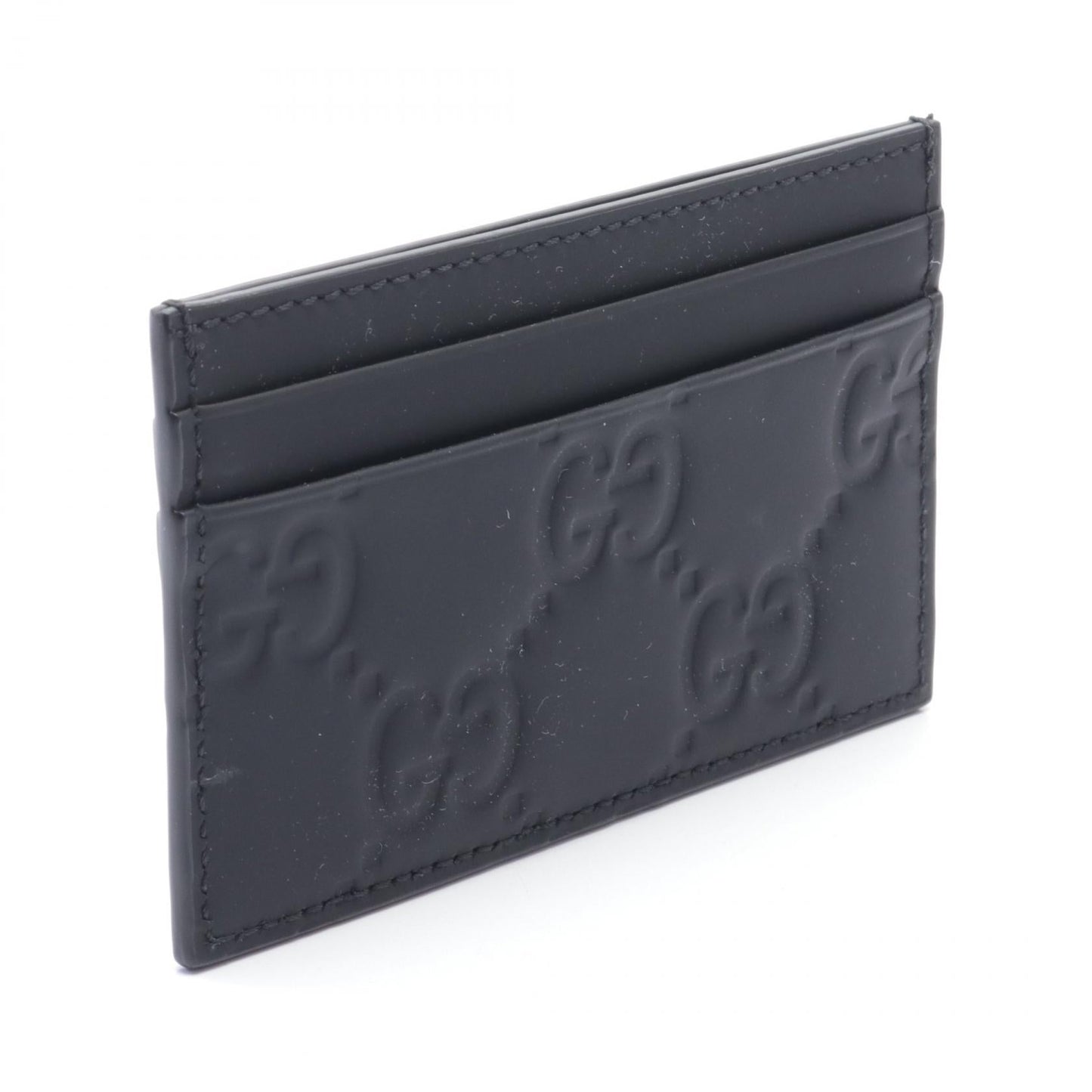 Luxury Gucci Trending 2025 GG Rubber Effect Card Case Black