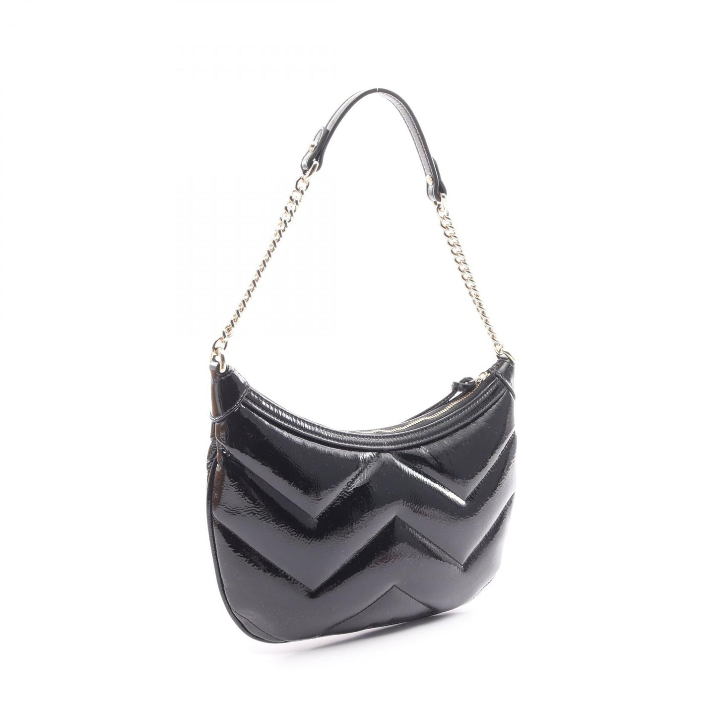 Luxury Gucci Trending 2025 GG Marmont Small Patent Leather Shoulder Bag